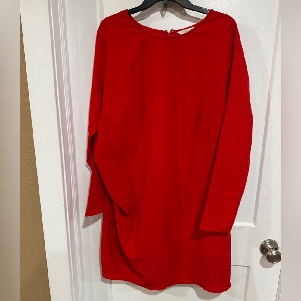 H&M Vibrant Red Long Sleeve Dress